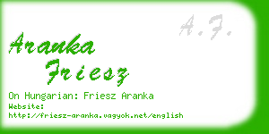 aranka friesz business card